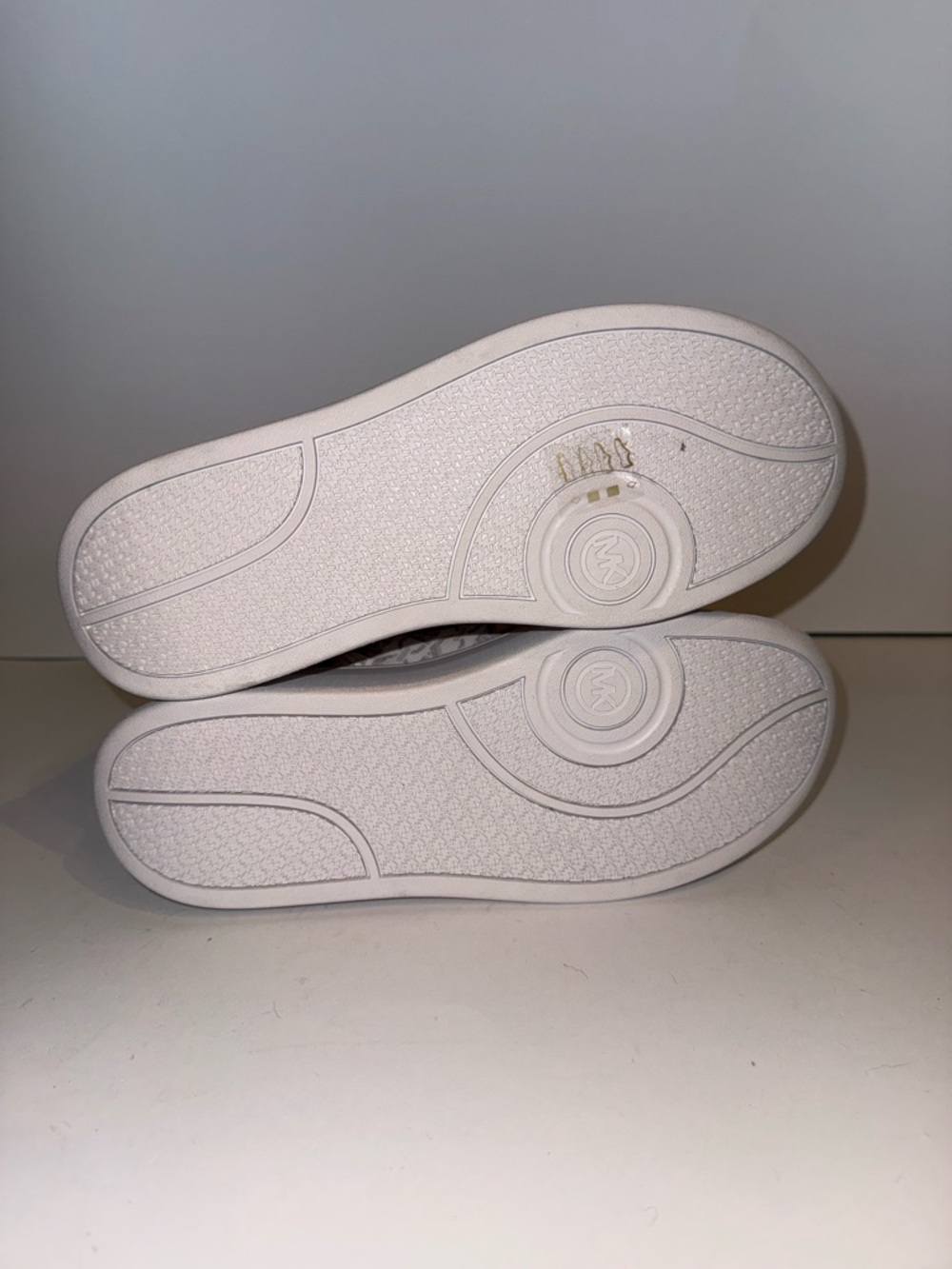 Michael Kors Cream and White MK Monogram Platform Sneakers - Picture 5 of 6
